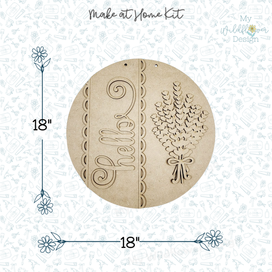 Make at Home Kit - hello Lavender Door Hanger