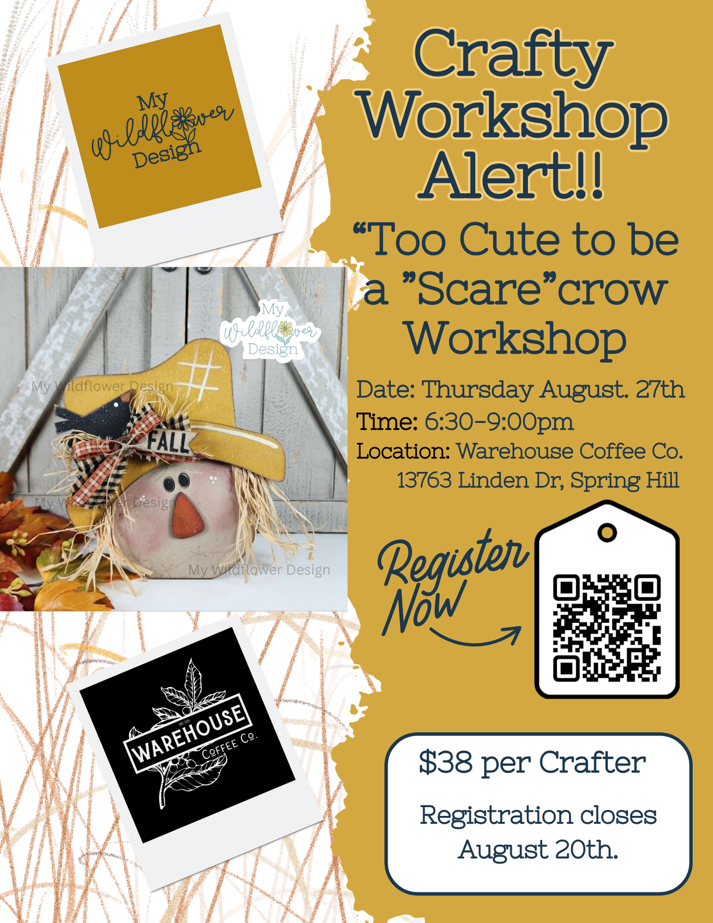 Public- Workshop - Too cute to be a “Scare”crow Workshop at Warehouse Coffee