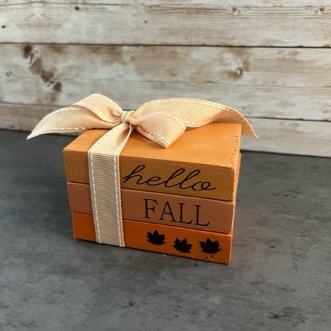 Hello Fall mini book stack