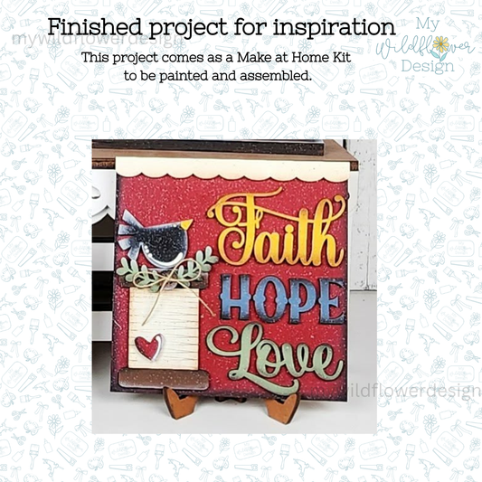 Make at Home - Faith, Hope and Love - Square Insert
