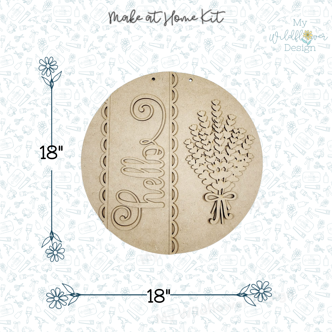 Make at Home Kit - hello Lavender Door Hanger