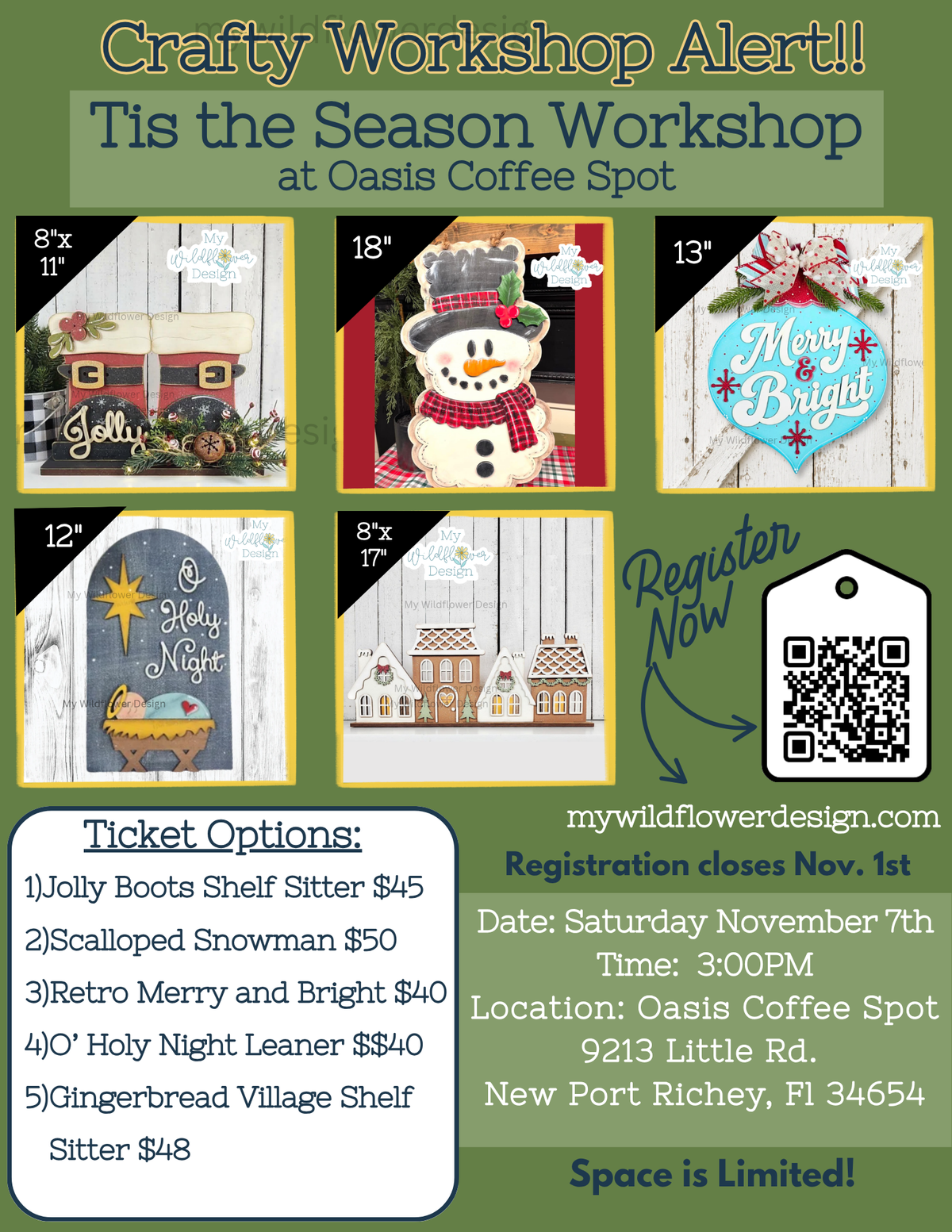 Public - Workshop - Tis the Season Workshop at Oasis Coffee Spot