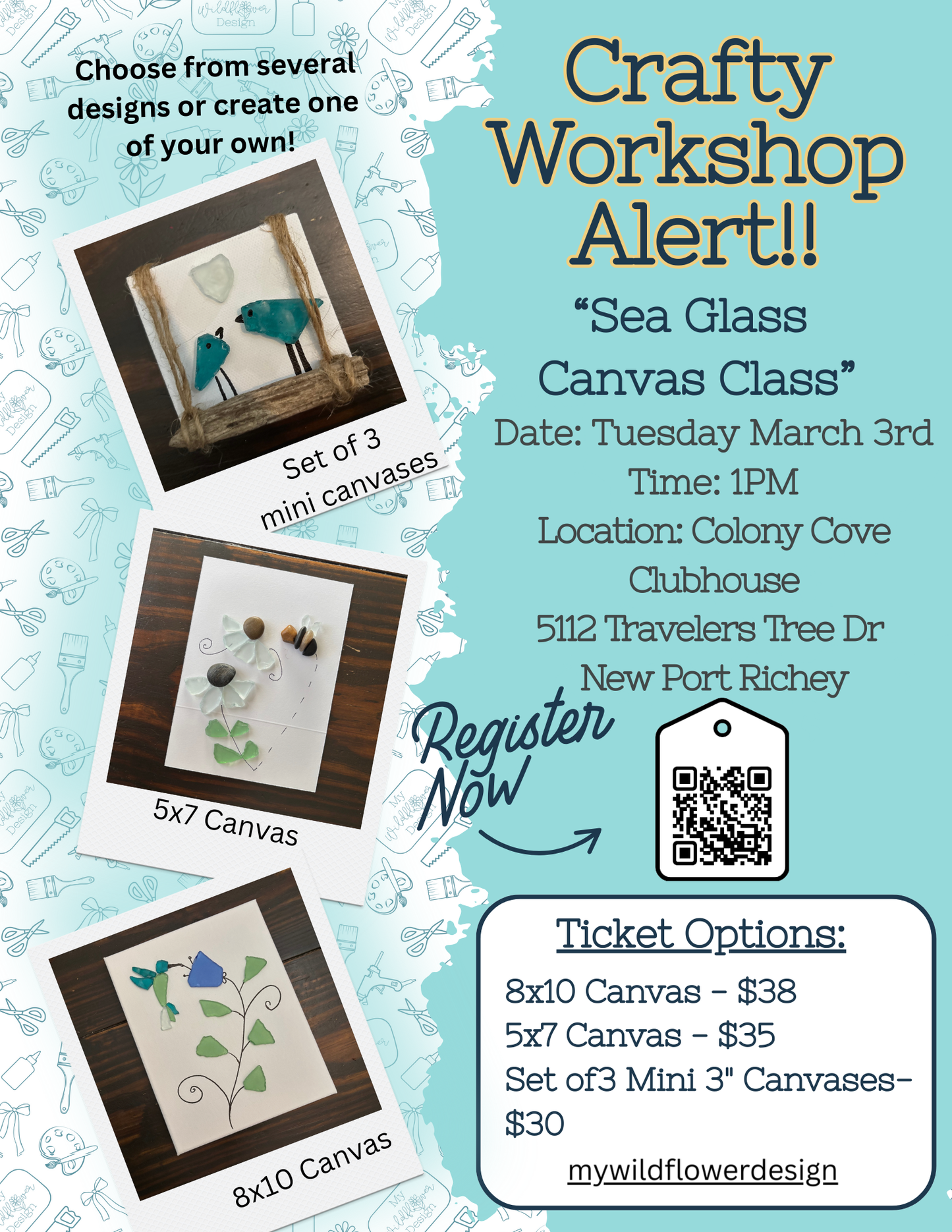 Public- Workshop - Sea Glass Canvas Class at Colony Cove