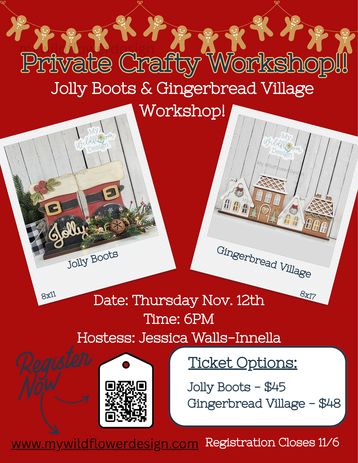 Private - Workshop - Jessica Wall-Innella's Jolly Boots & Gingerbread Village Workshop