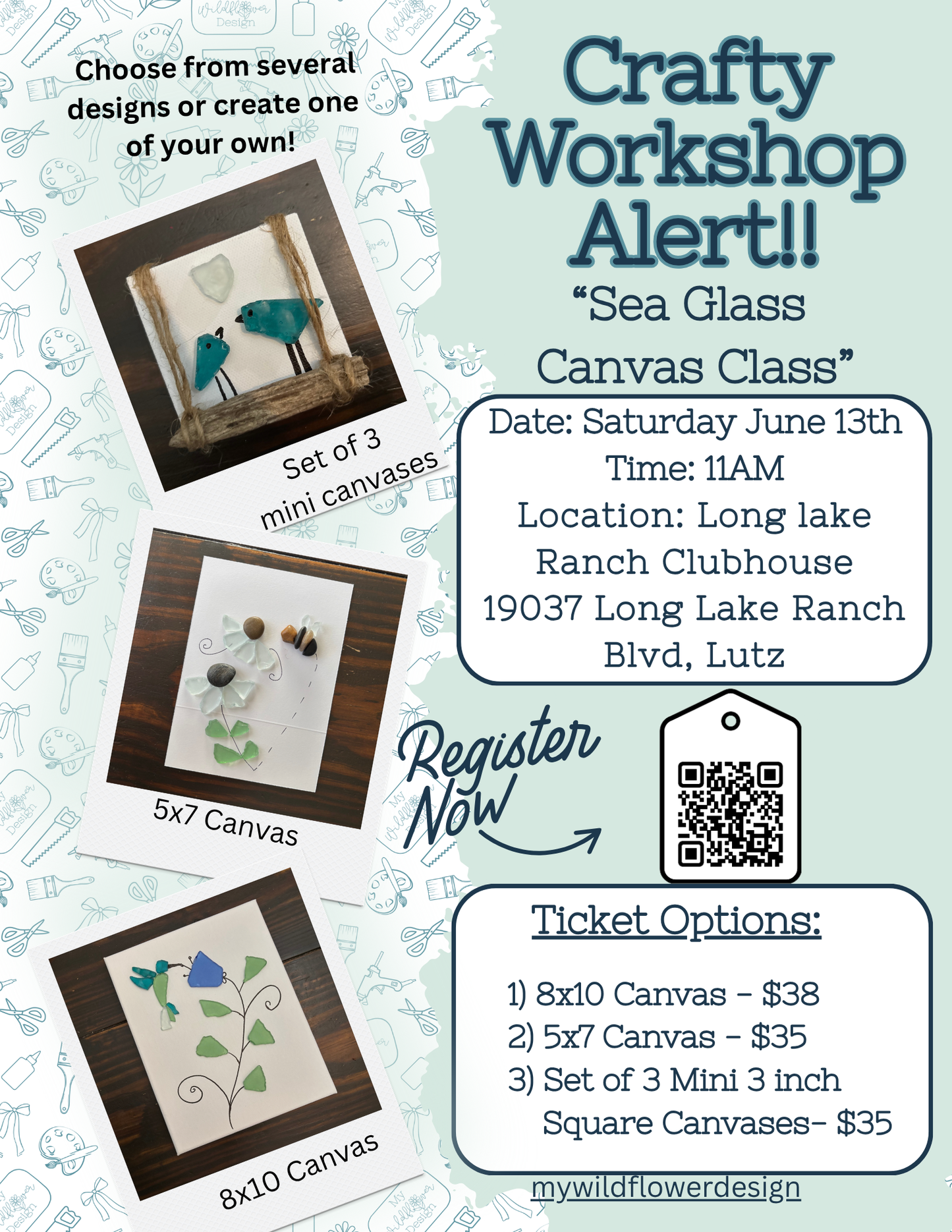 Public- Workshop - Sea Glass Canvas Class at Long Lake Ranch