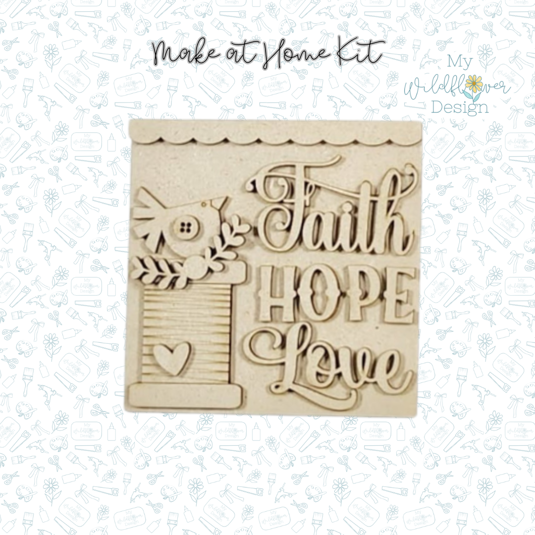 Make at Home - Faith, Hope and Love - Square Insert
