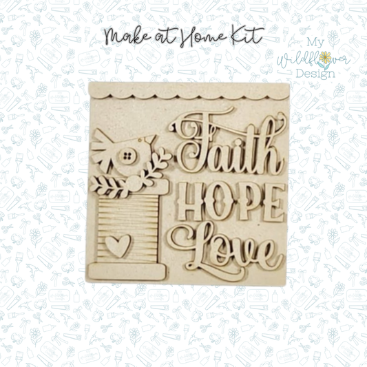 Make at Home - Faith, Hope and Love - Square Insert