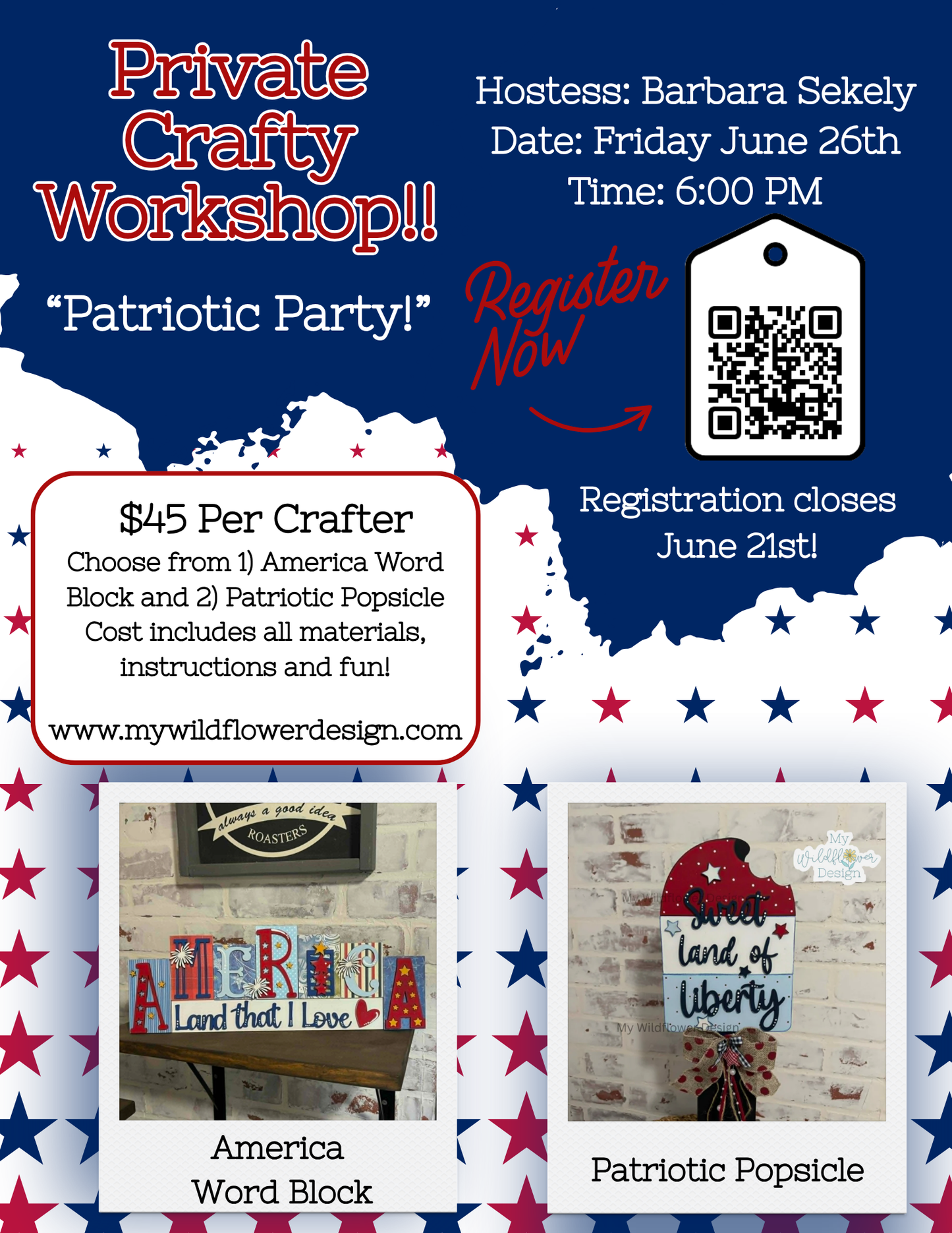 Private- Workshop - Barbara Sekely's Patriotic Party Workshop