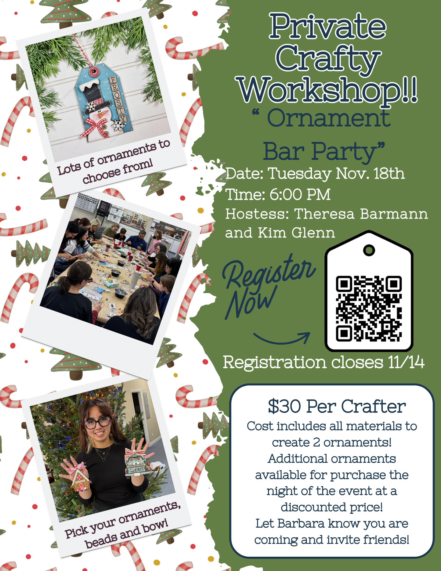 Private- Workshop - Theresa Barmann and Kim Glenn's Ornament Bar