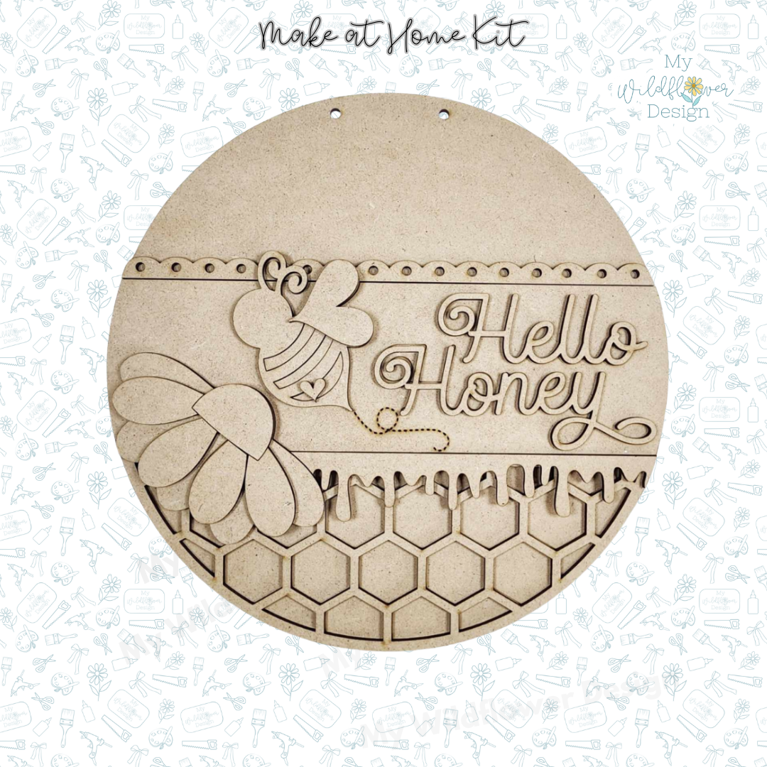 Make at Home Kit - hello Honey Door Hanger