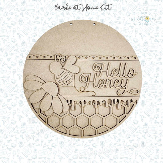 Make at Home Kit - hello Honey Door Hanger