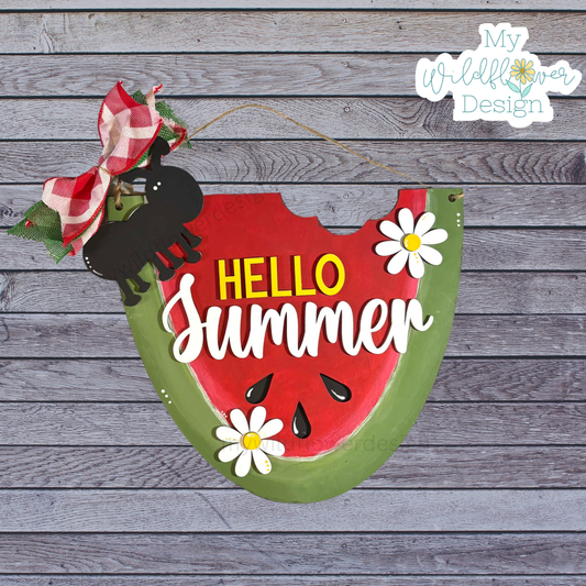 Hello Summer Watermelon Doorhanger