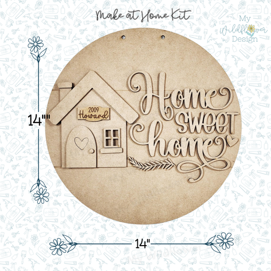 Make at Home Kit - Home Sweet Home Door Hanger