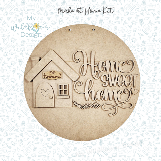 Make at Home Kit - Home Sweet Home Door Hanger