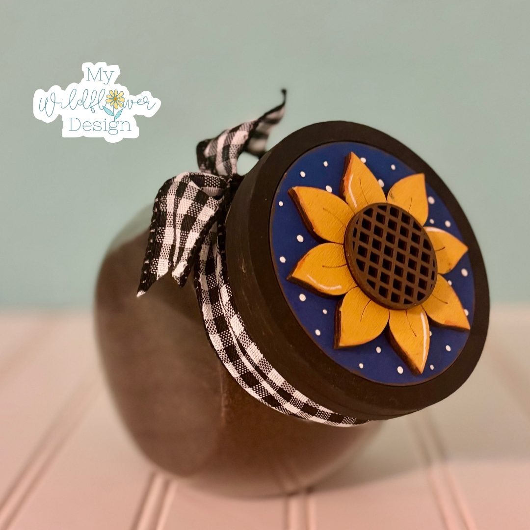 Navy Dotted Sunflower Interchangeable Insert